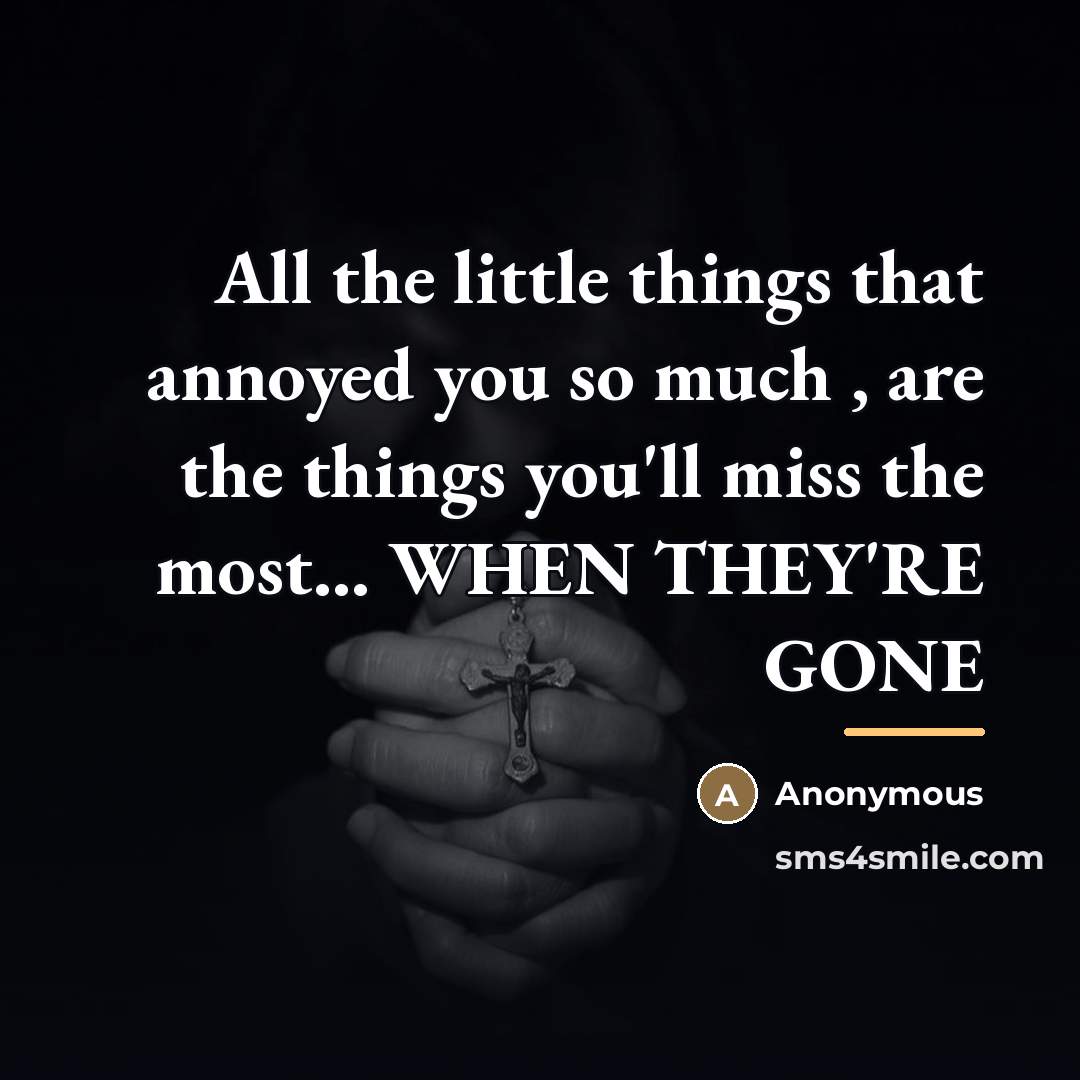 “All the little things that annoyed you so much ,…” quote by Anonymous