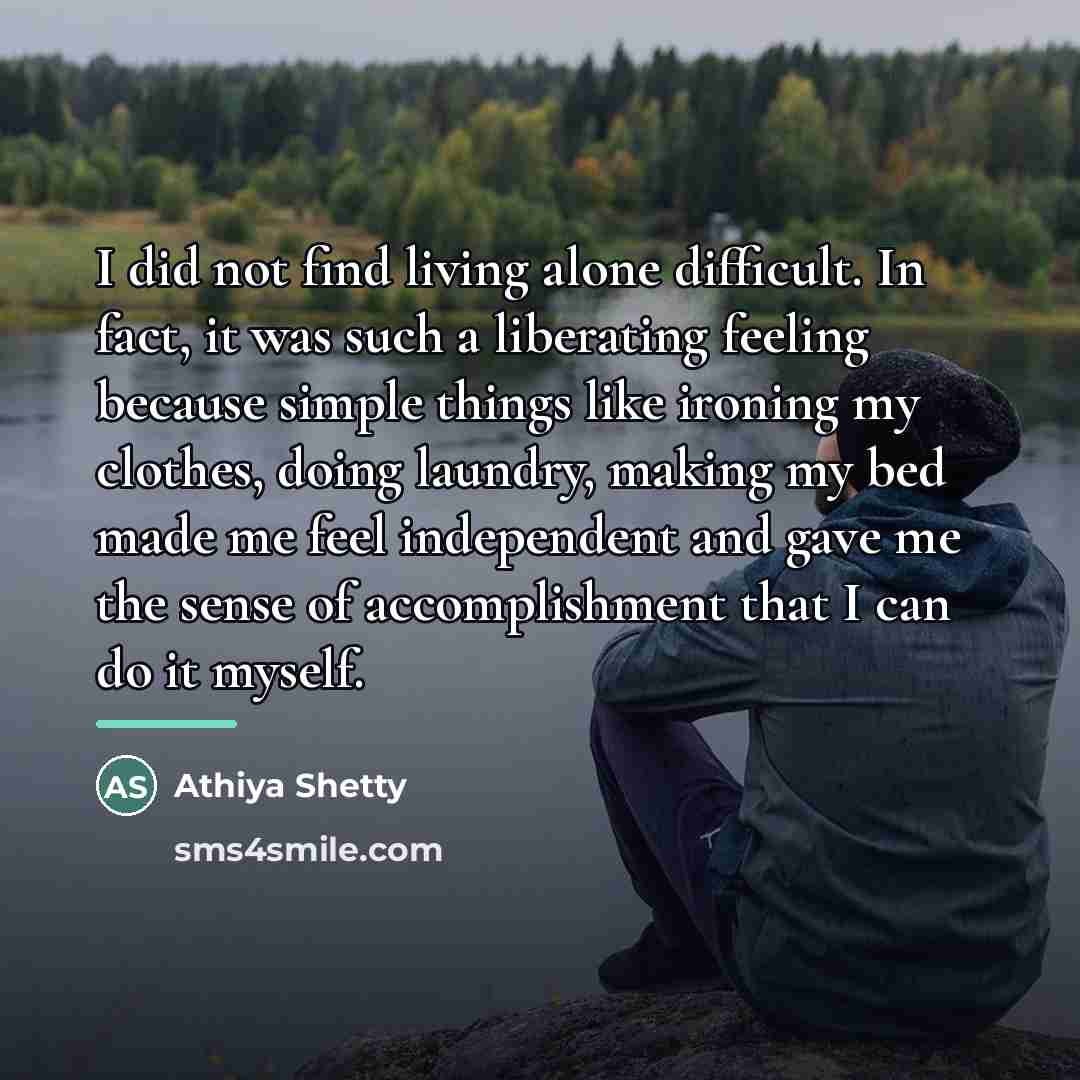 “I did not find living alone difficult. In fact, it…” quote by Athiya Shetty