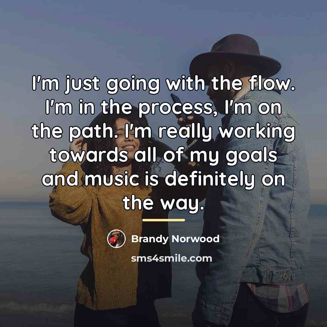“I'm just going with the flow. I'm in the process,…” quote by Brandy Norwood