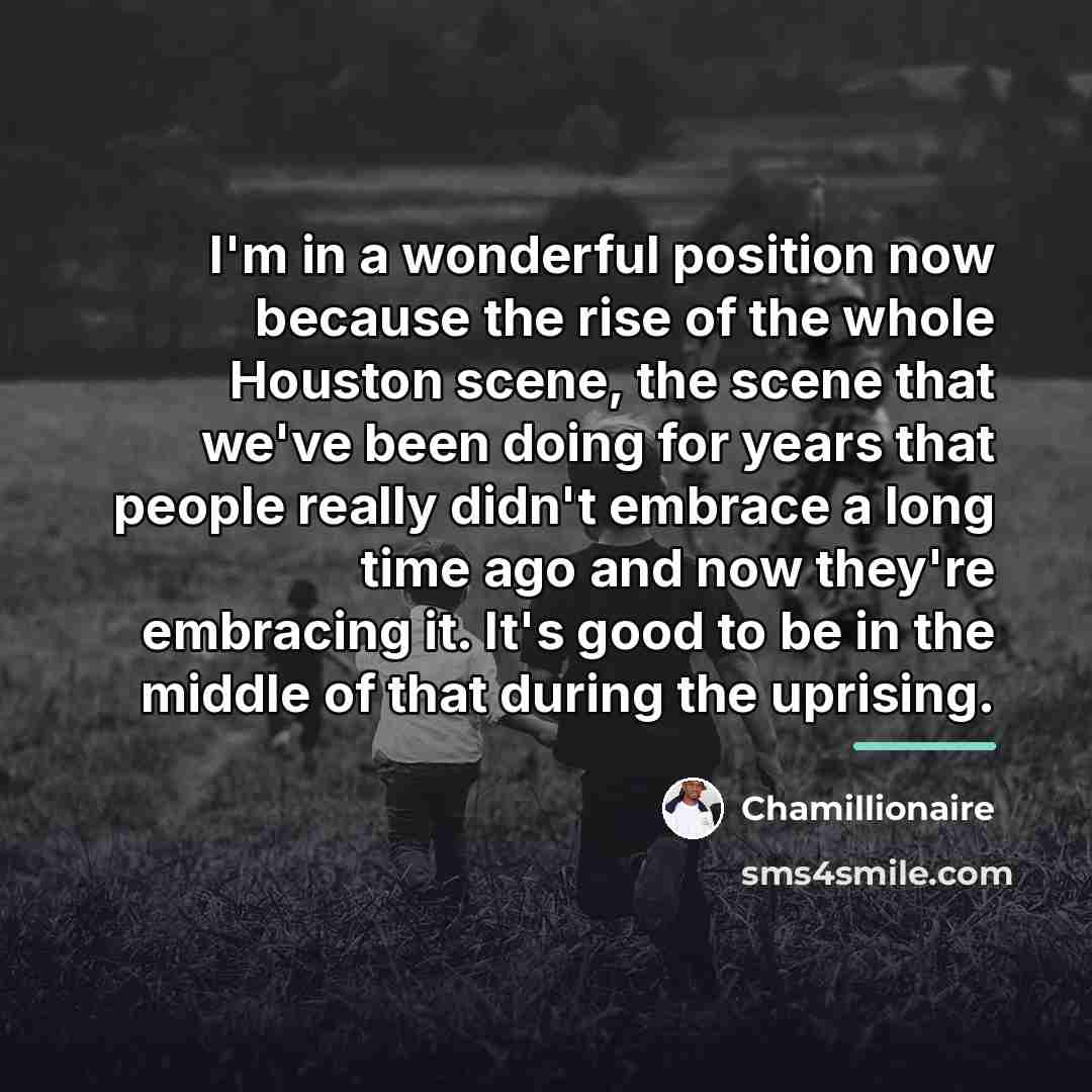 “I'm in a wonderful position now because the rise of…” quote by Chamillionaire