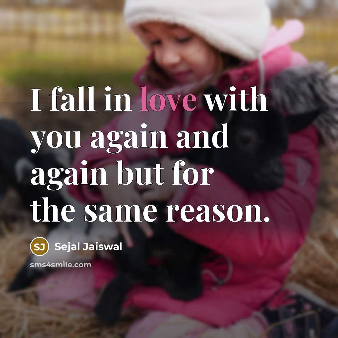 “I fall in love with you again and again but…” quote by Sejal Jaiswal
