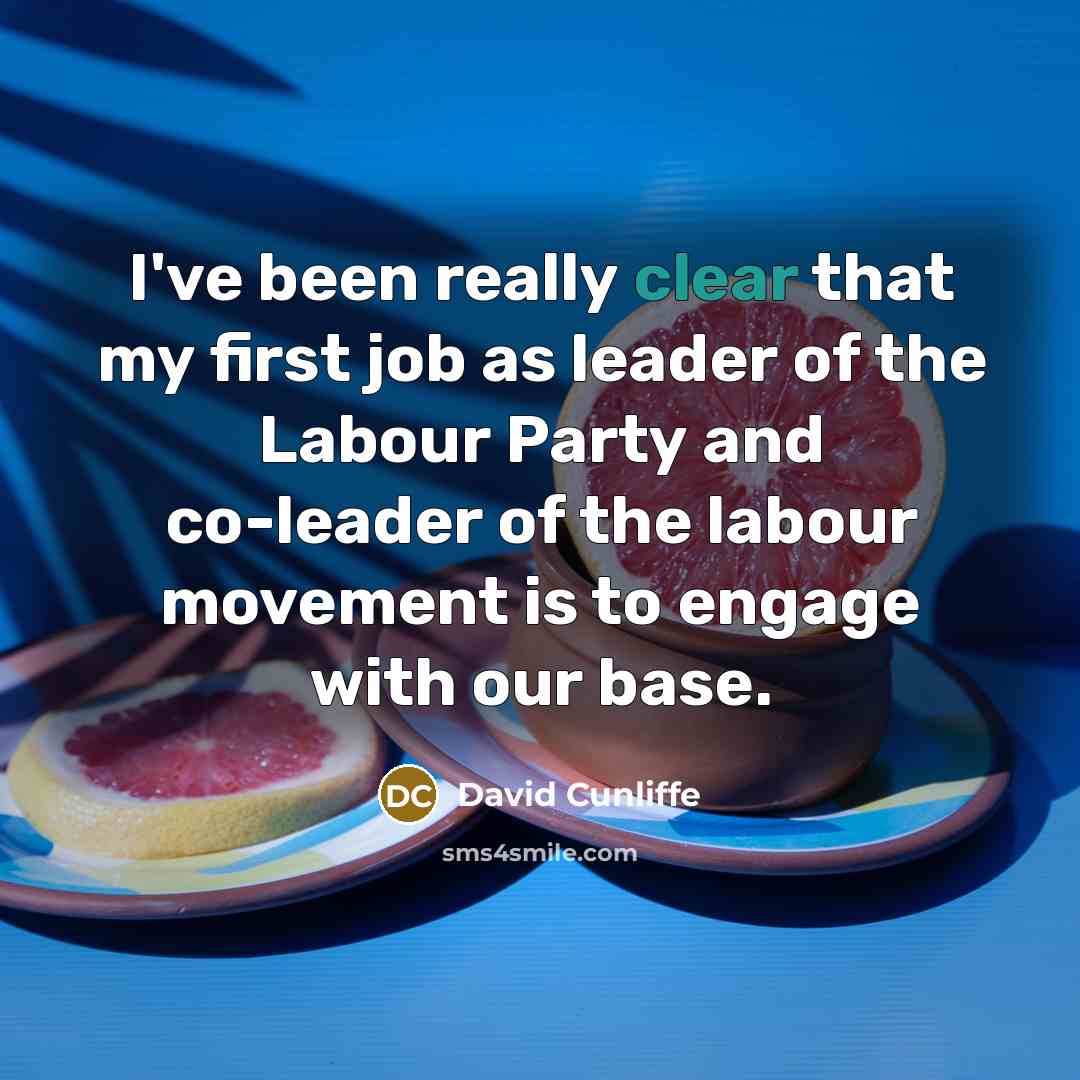 “I've been really clear that my first job as leader…” quote by David Cunliffe