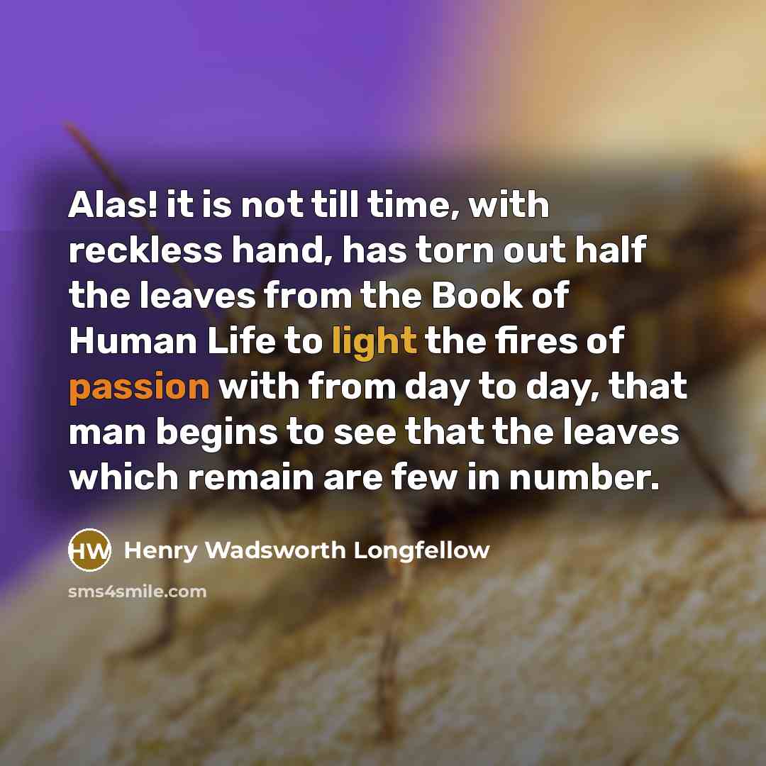 “Alas! it is not till time, with reckless hand, has…” quote by Henry Wadsworth Longfellow