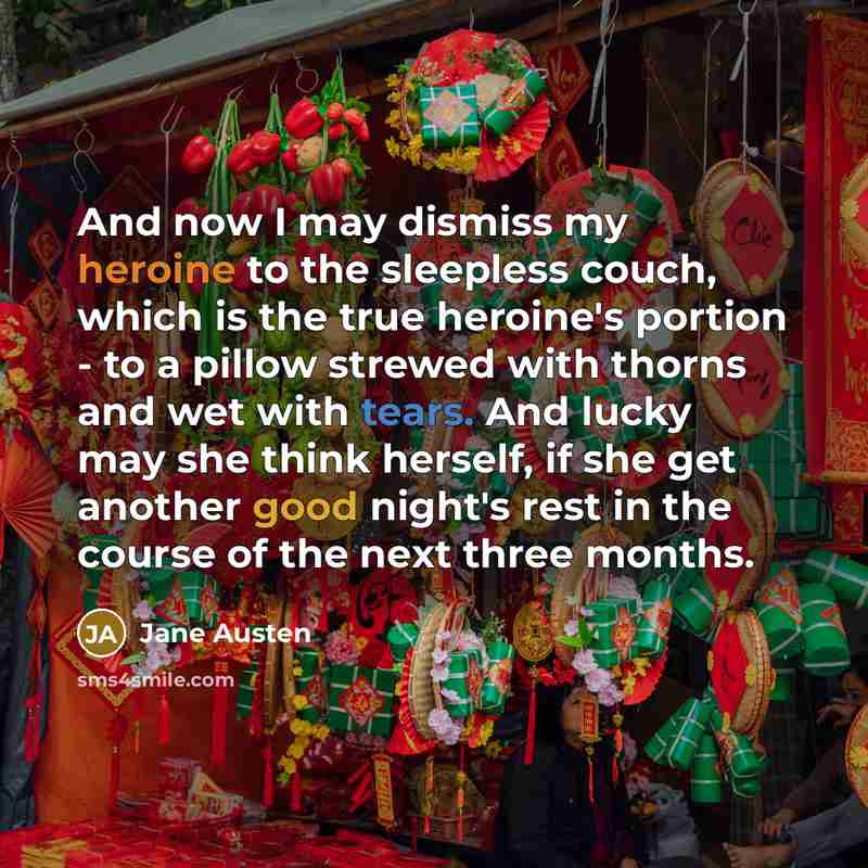 “And now I may dismiss my heroine to the sleepless…” quote by Jane Austen