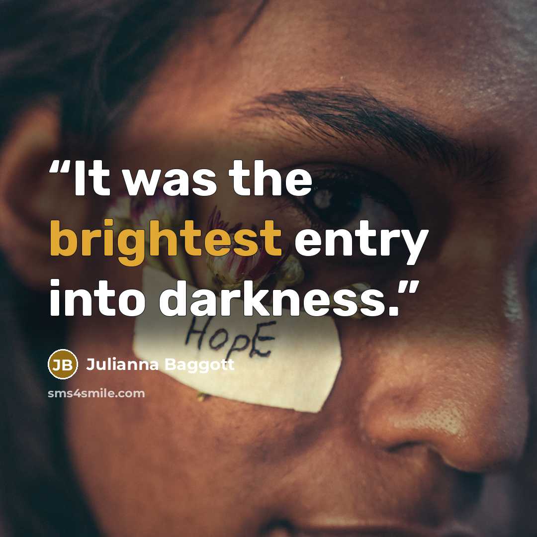 “It was the brightest entry into darkness.” quote by Julianna Baggott