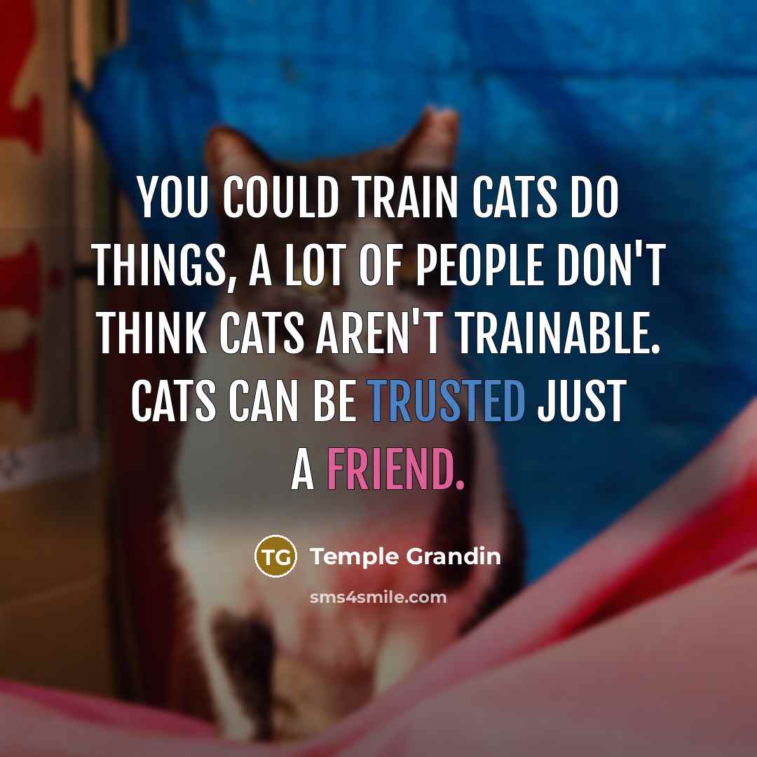 “You could train cats do things, a lot of people…” quote by Temple Grandin