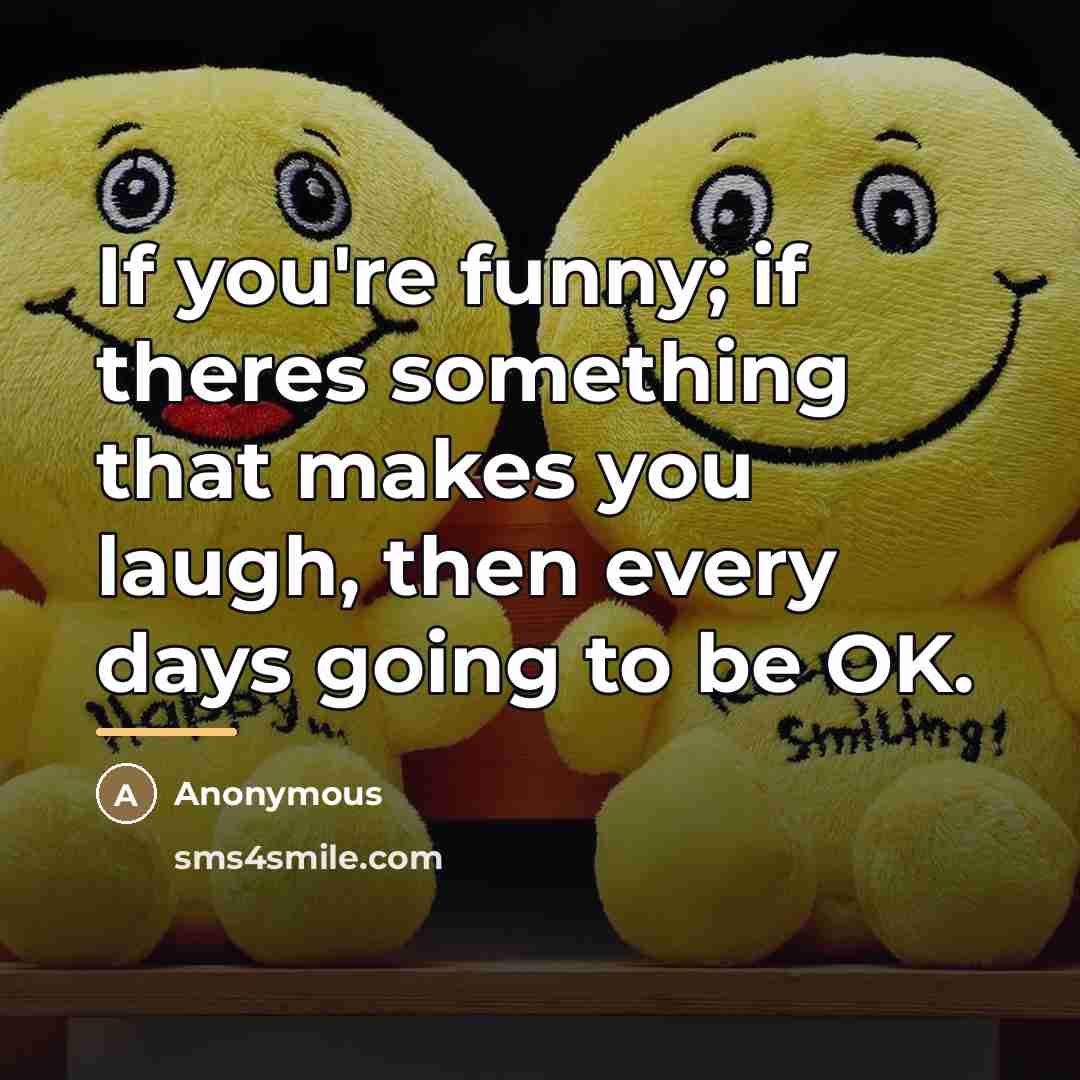 “If you're funny; if theres something that makes you laugh,…” quote by Anonymous