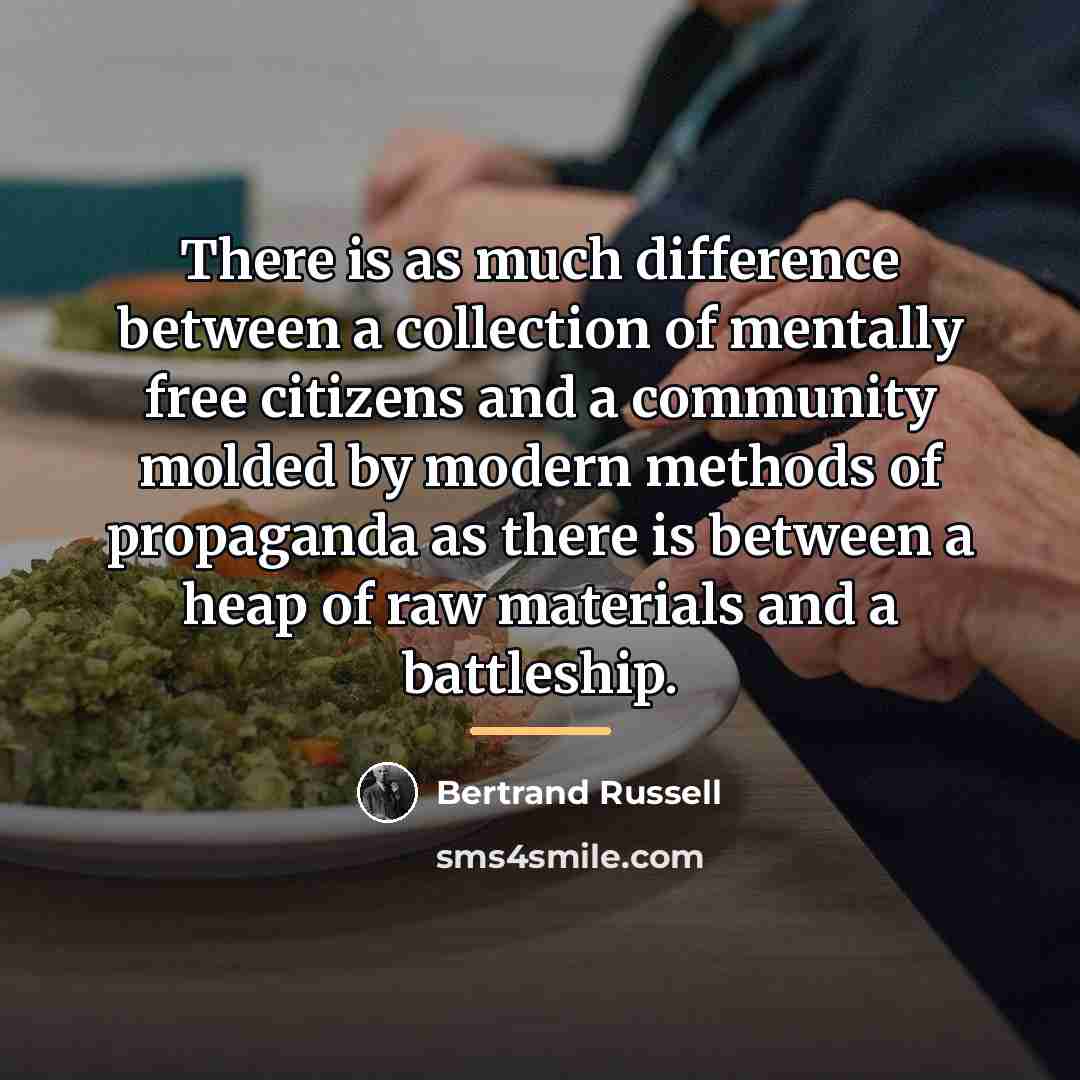 “There is as much difference between a collection of mentally…” quote by Bertrand Russell