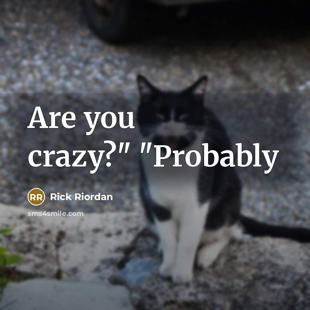 “Are you crazy?" "Probably…” quote by Rick Riordan