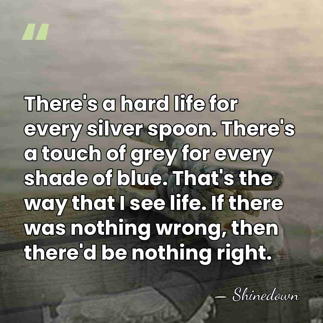 There's a hard life for every silver spoon. There's a touch of&hellip; - Shinedown