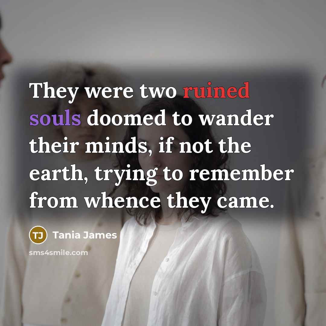 “They were two ruined souls doomed to wander their minds, if not the earth, trying to remember from whence they came.” quote by Tania James