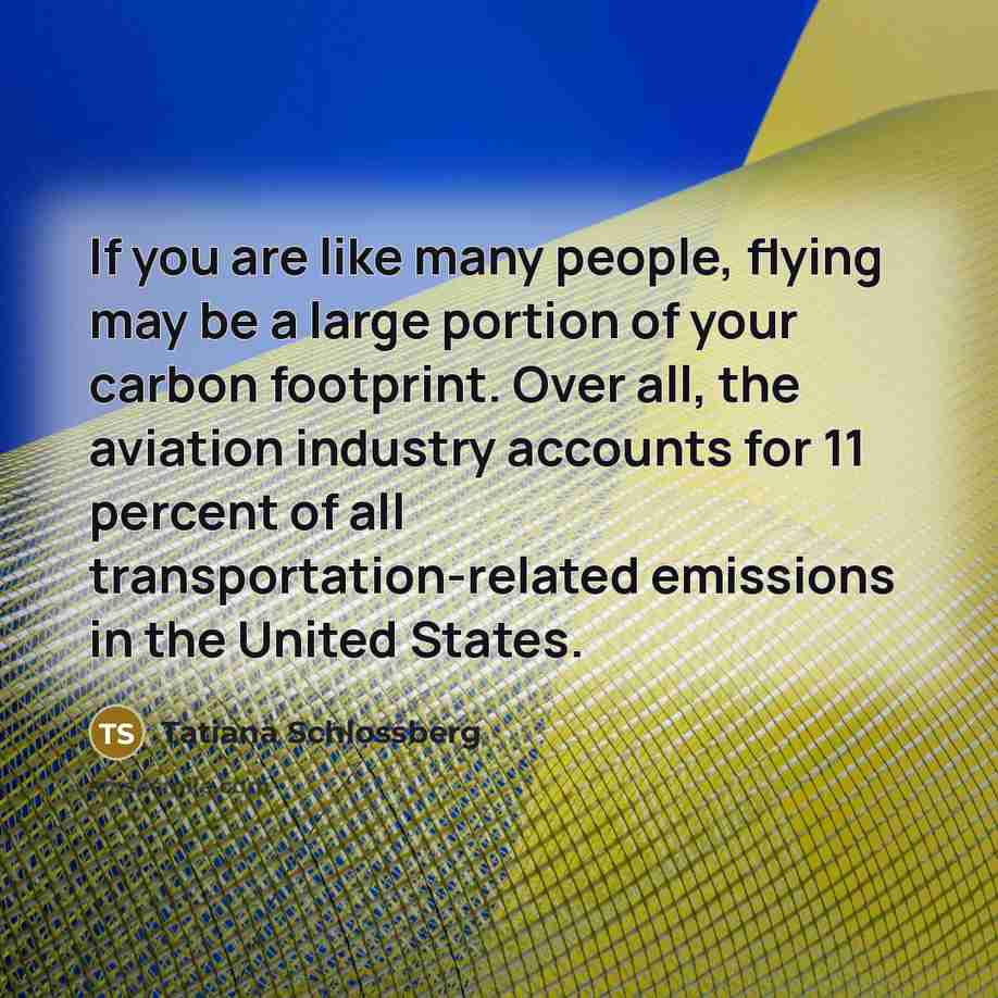 “If you are like many people, flying may be a…” quote by Tatiana Schlossberg
