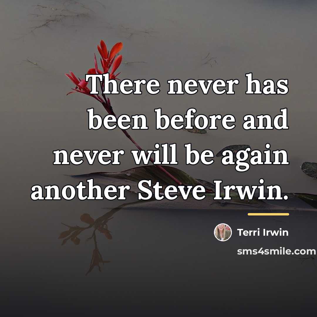“There never has been before and never will be again…” quote by Terri Irwin