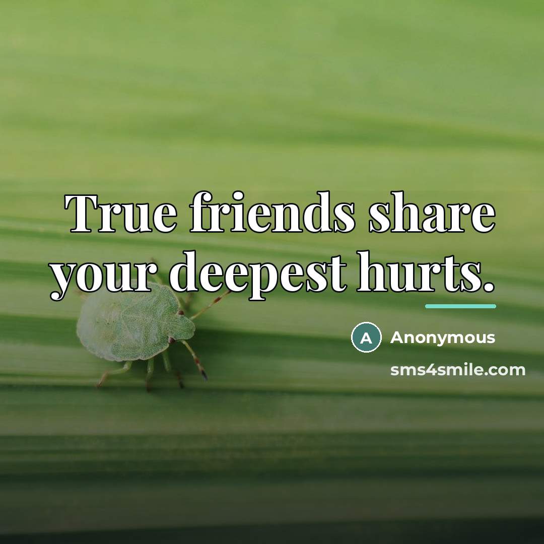 “True friends share your deepest hurts.…” quote by Anonymous