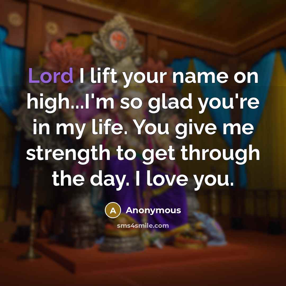“Lord I lift your name on high...I'm so glad you're…” quote by Anonymous