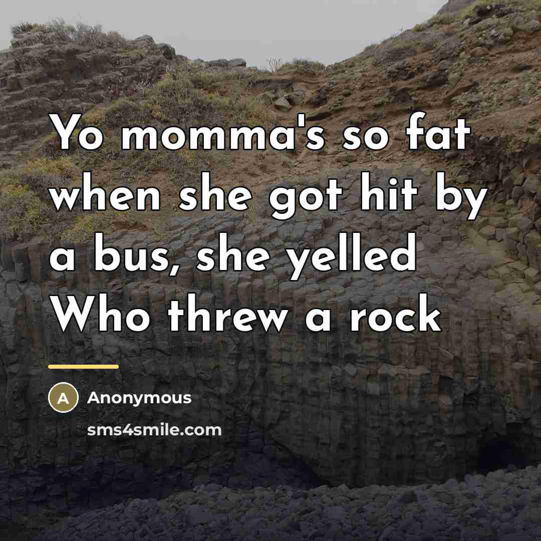 “Yo momma's so fat when she got hit by a…” quote by Anonymous