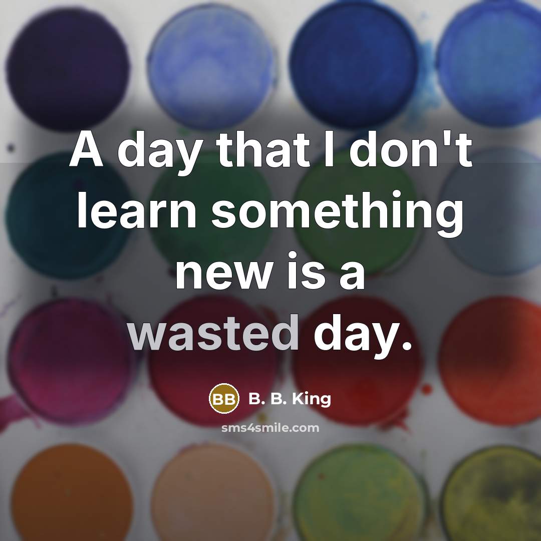 “A day that I don't learn something new is a…” quote by B. B. King