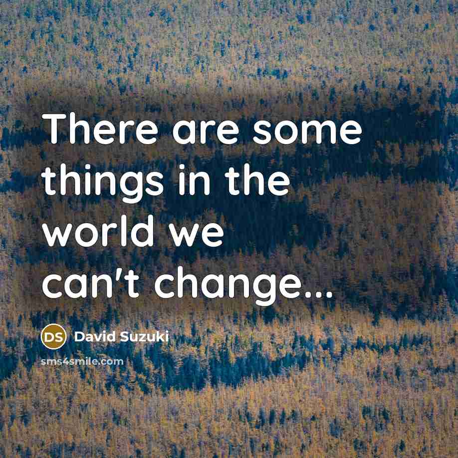 “There are some things in the world we can't change...…” quote by David Suzuki