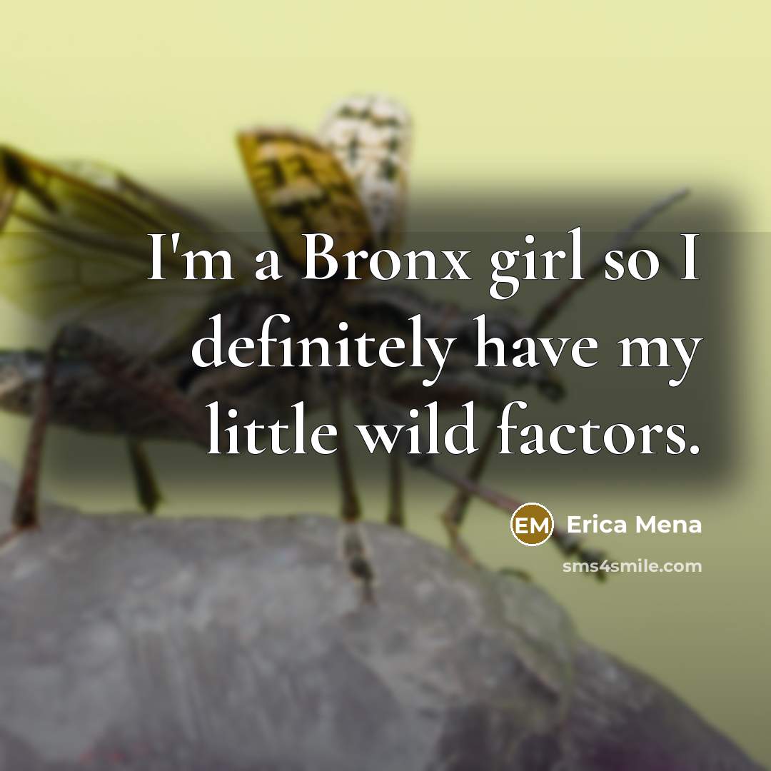 “I'm a Bronx girl so I definitely have my little…” quote by Erica Mena