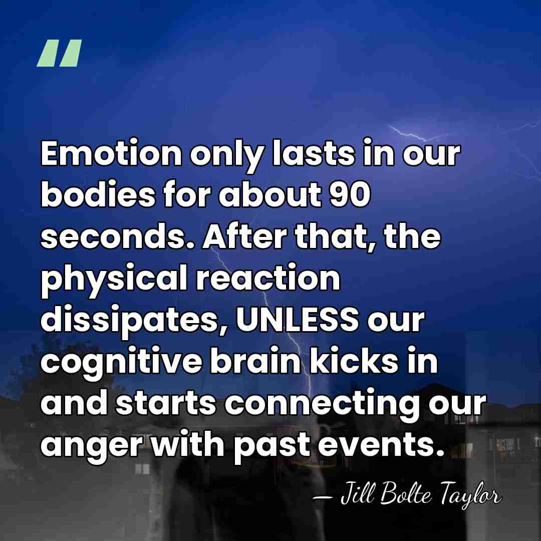 Emotion only lasts in our bodies for about 90 seconds. After that,&hellip; - Jill Bolte Taylor