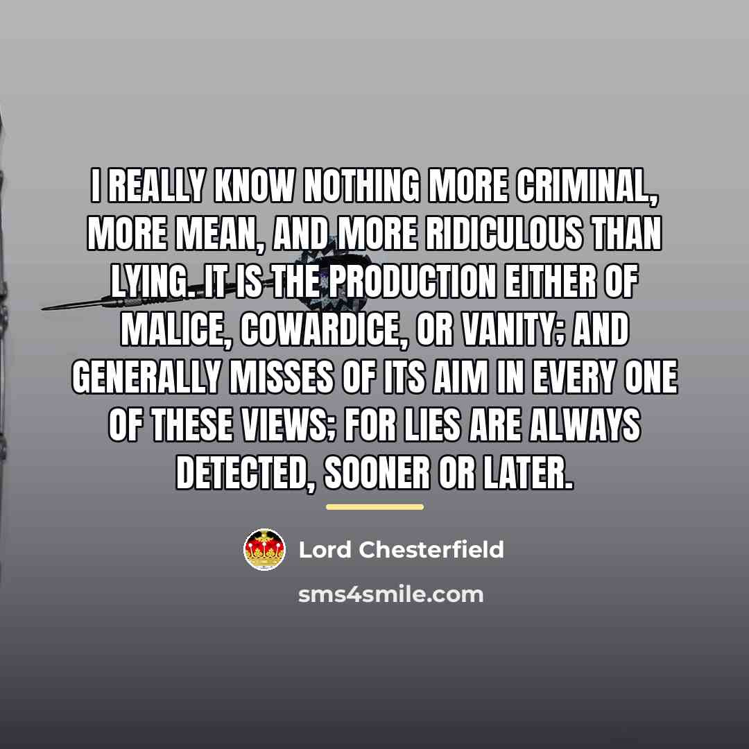 “I really know nothing more criminal, more mean, and more…” quote by Lord Chesterfield