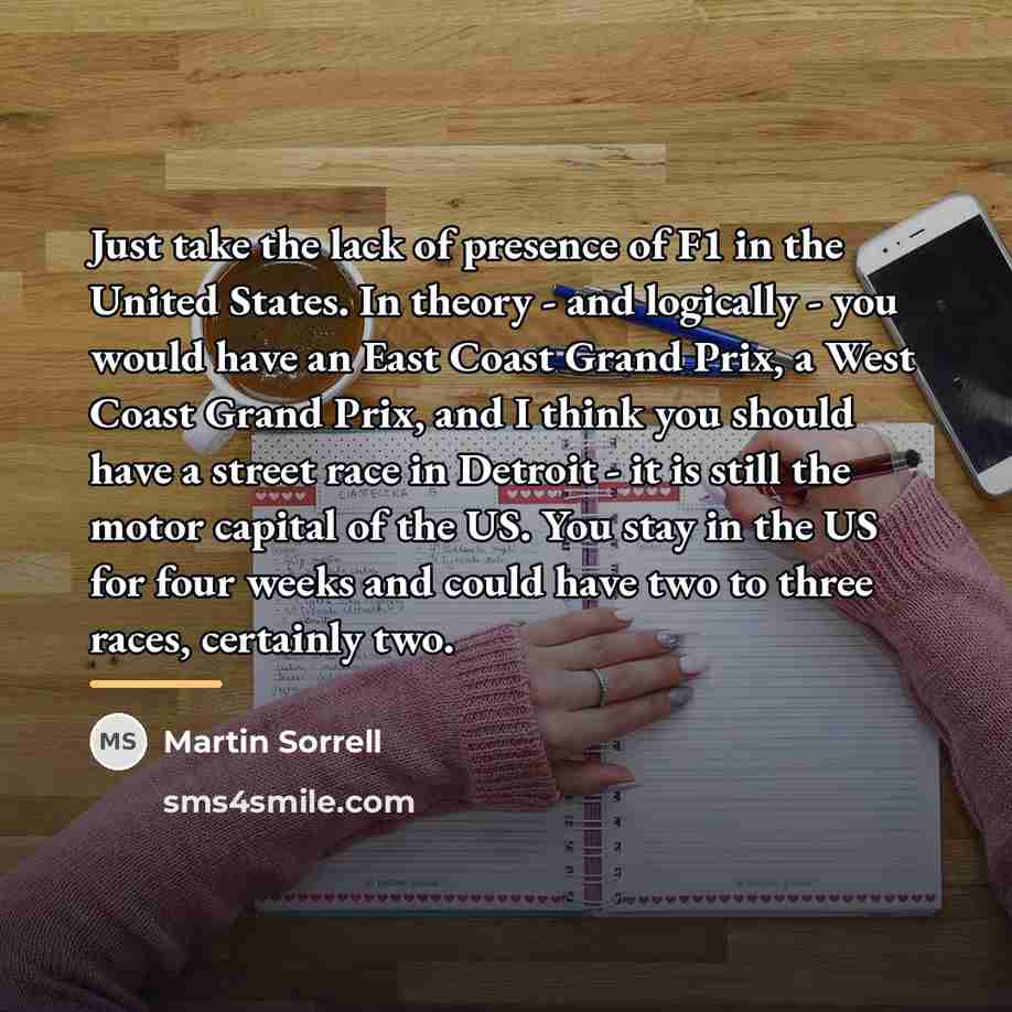 “Just take the lack of presence of F1 in the…” quote by Martin Sorrell