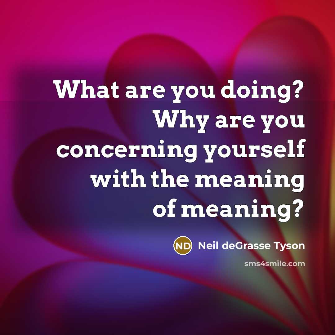 “What are you doing? Why are you concerning yourself with…” quote by Neil deGrasse Tyson