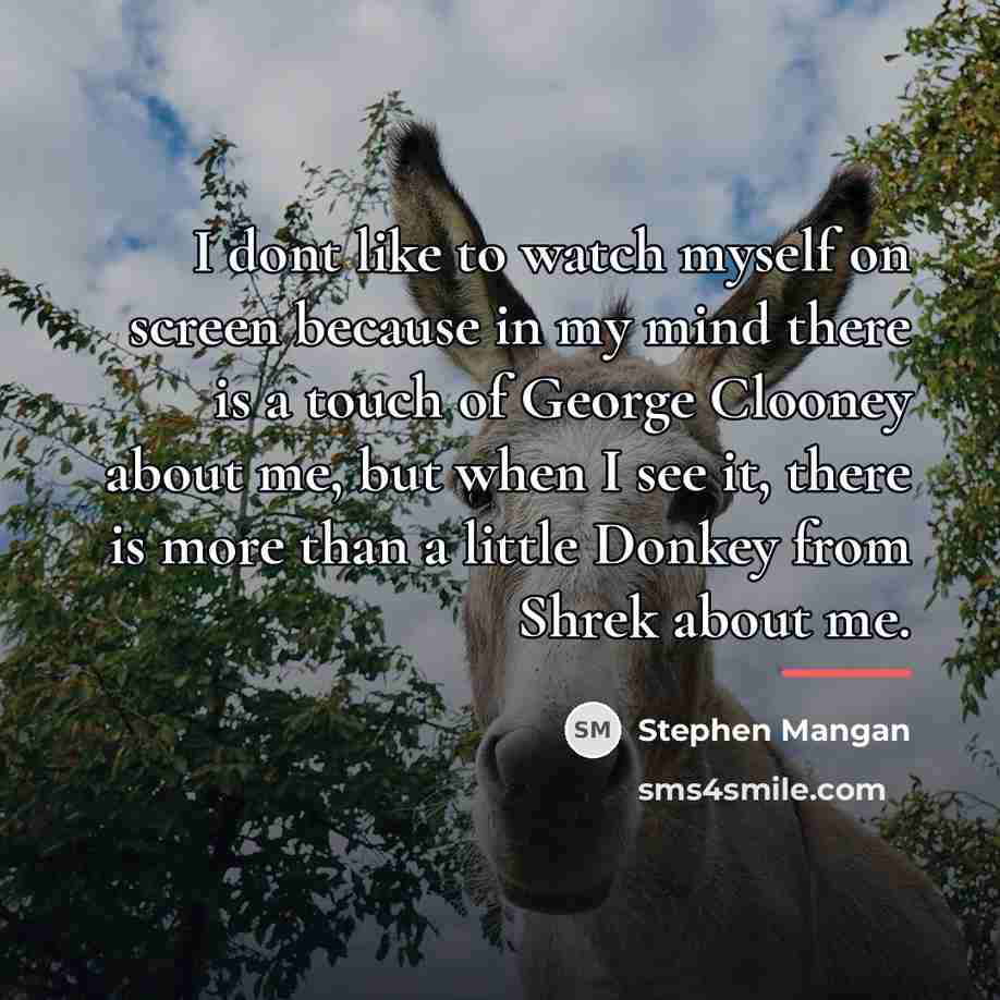 “I dont like to watch myself on screen because in…” quote by Stephen Mangan