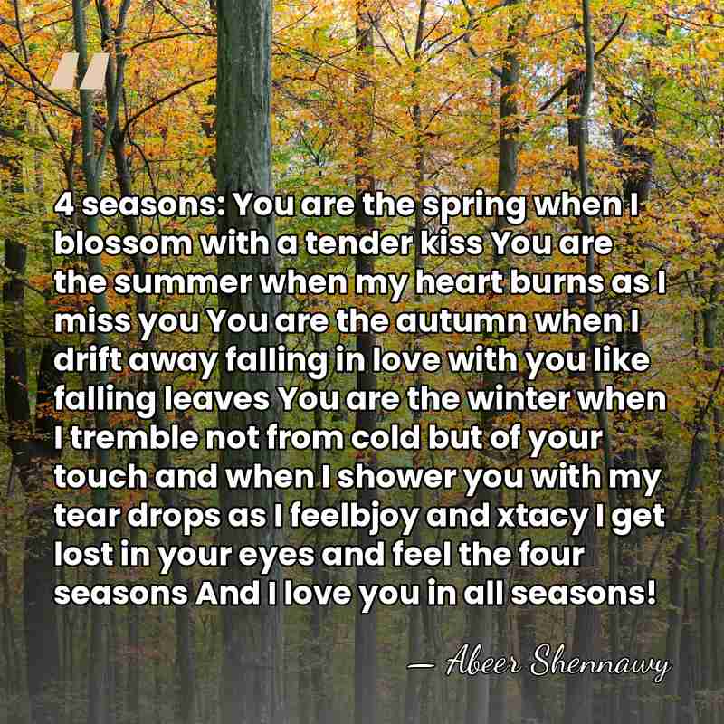 4 seasons: You are the spring when I blossom with a tender&hellip; - Abeer Shennawy
