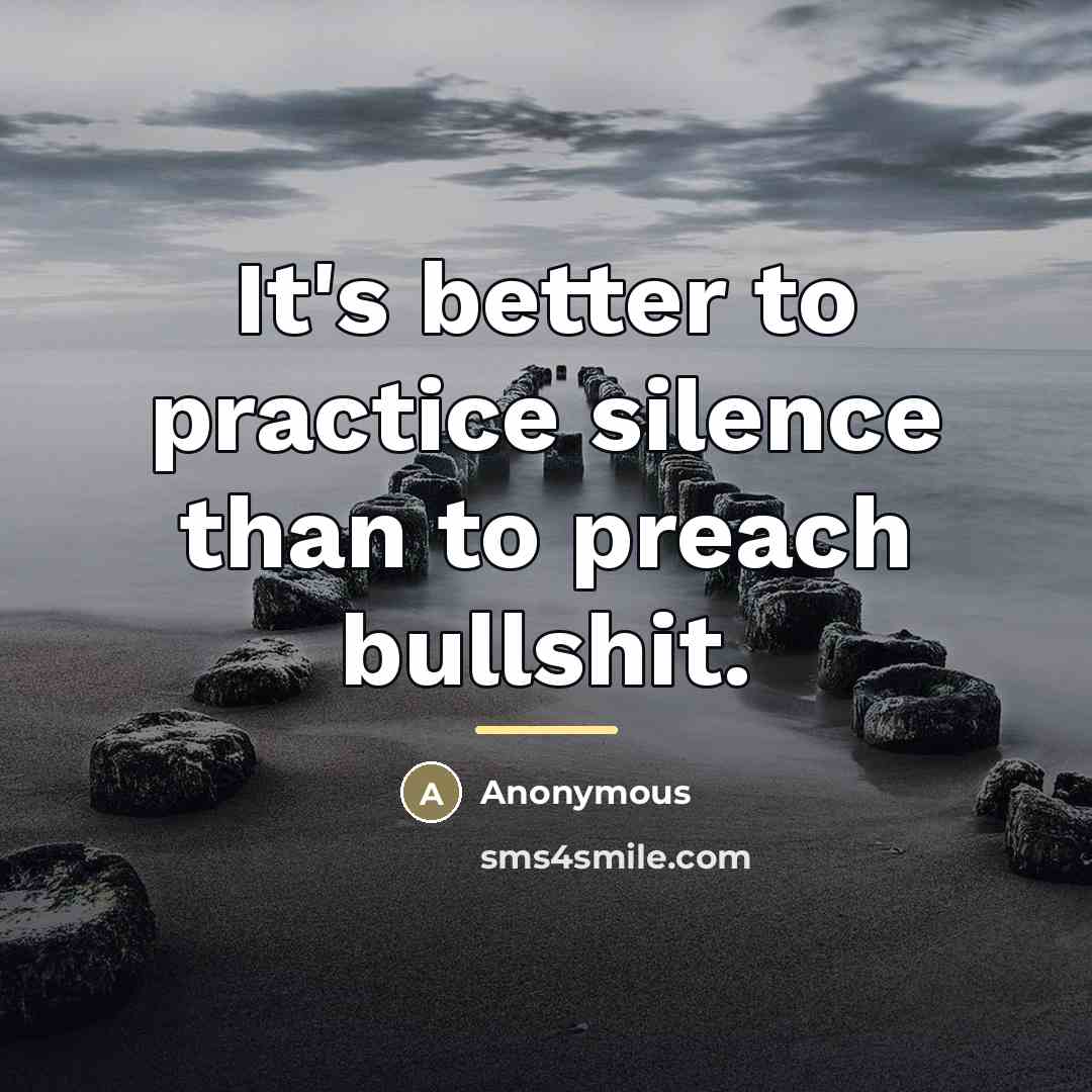 “It's better to practice silence than to preach bullshit.…” quote by Anonymous