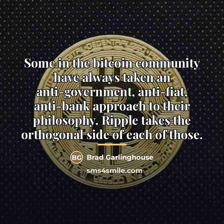 “Some in the bitcoin community have always taken an anti-government,…” quote by Brad Garlinghouse