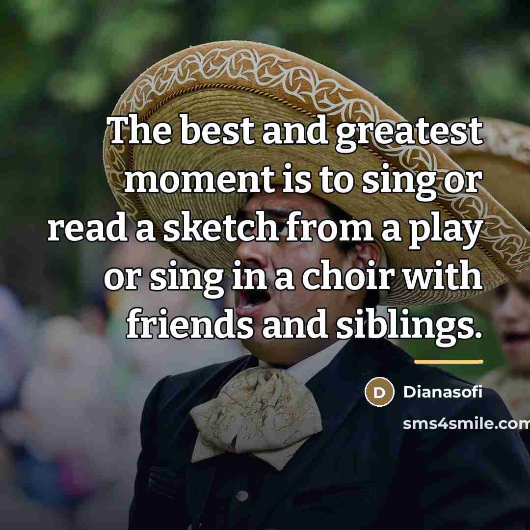 “The best and greatest moment is to sing or read…” quote by Dianasofi