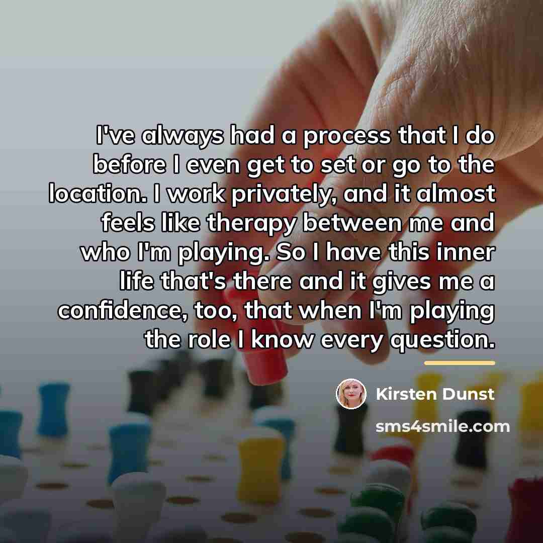 “I've always had a process that I do before I…” quote by Kirsten Dunst