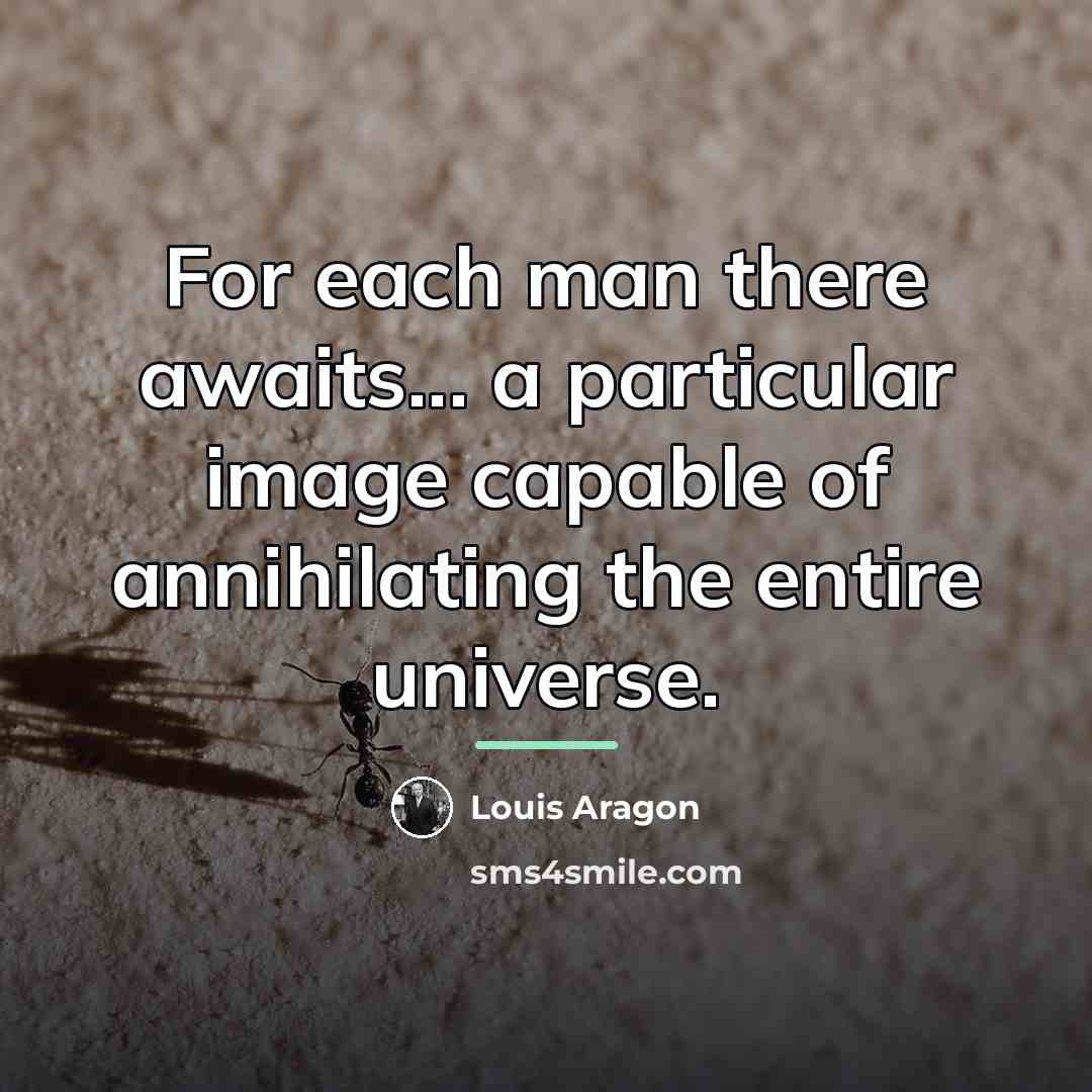 “For each man there awaits... a particular image capable of…” quote by Louis Aragon