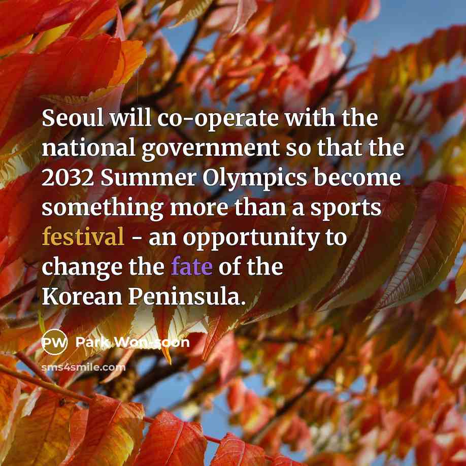 “Seoul will co-operate with the national government so that the…” quote by Park Won-soon