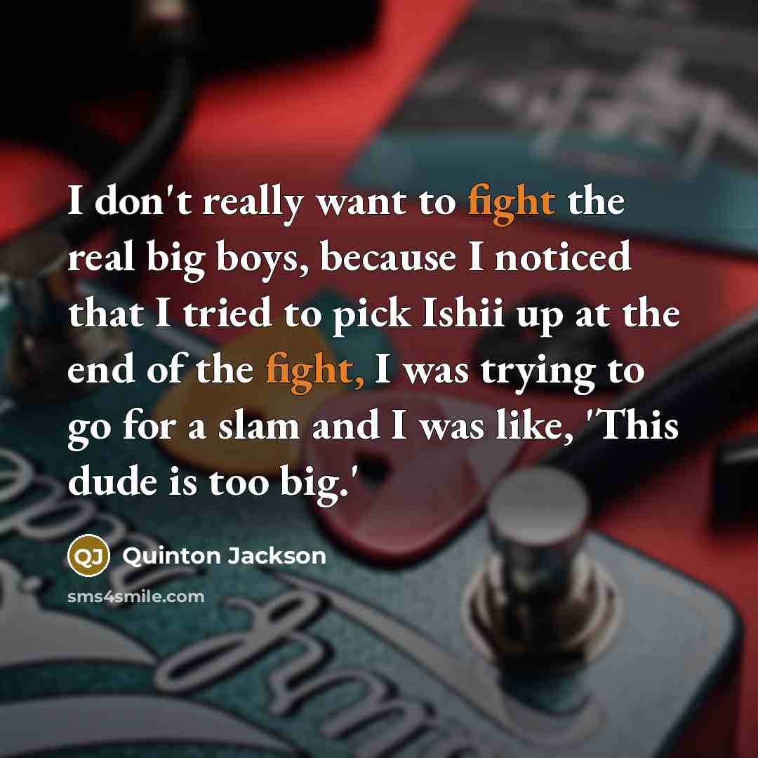 “I don't really want to fight the real big boys,…” quote by Quinton Jackson