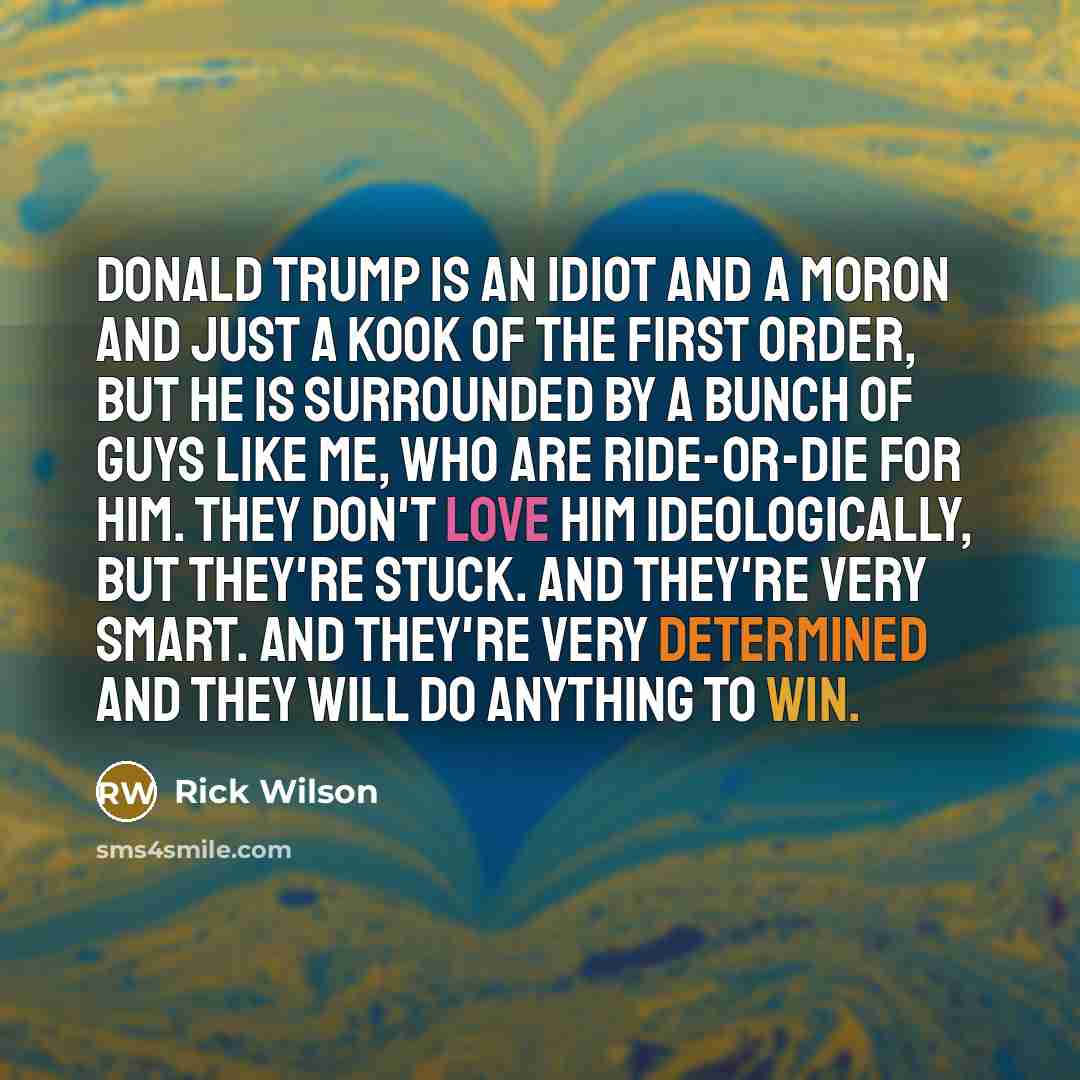 “Donald Trump is an idiot and a moron and just…” quote by Rick Wilson