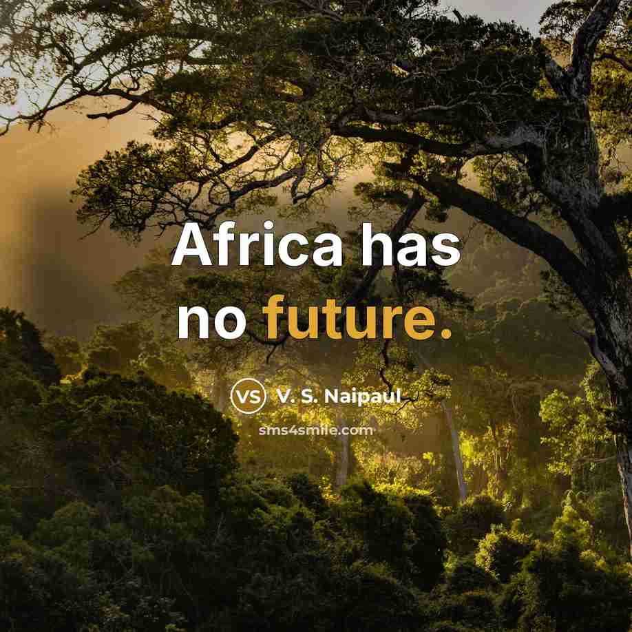 “Africa has no future.…” quote by V. S. Naipaul