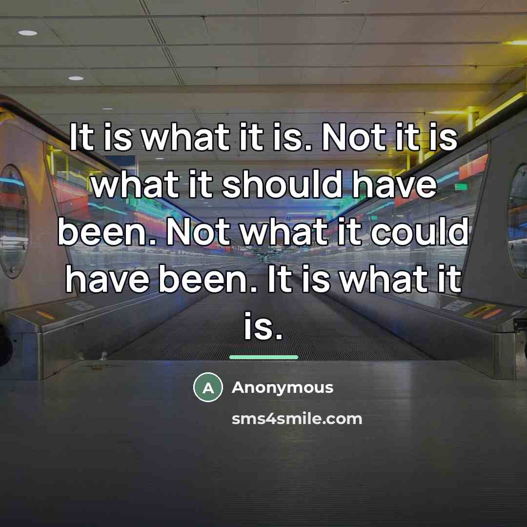 “It is what it is. Not it is what it…” quote by Anonymous
