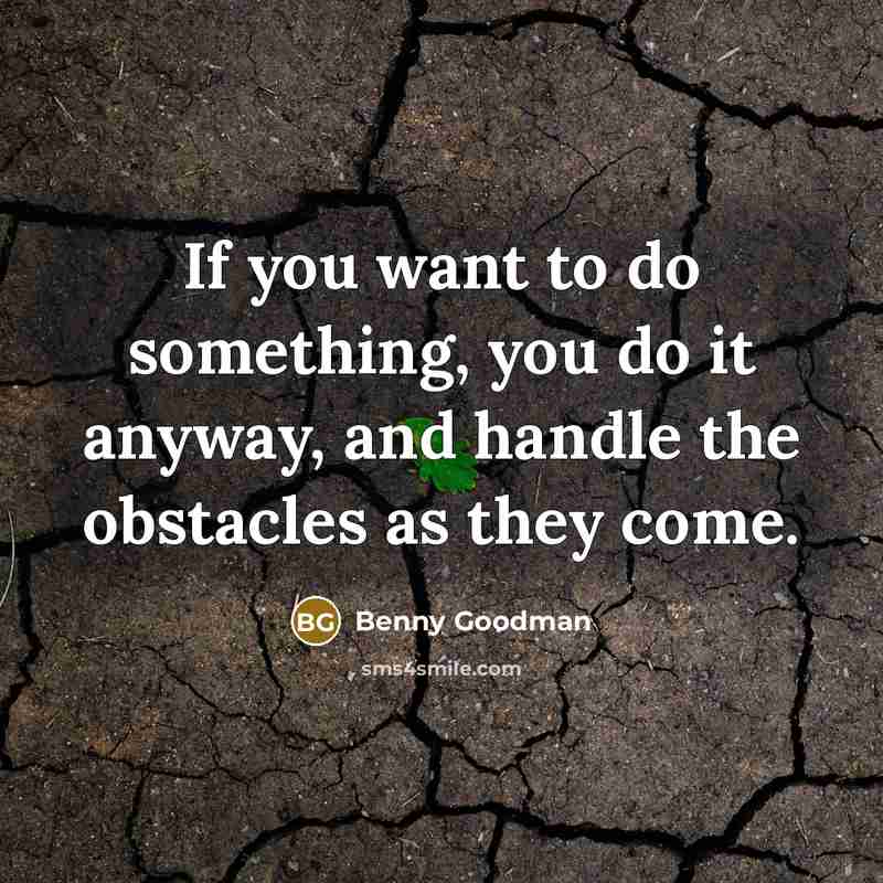 “If you want to do something, you do it anyway,…” quote by Benny Goodman