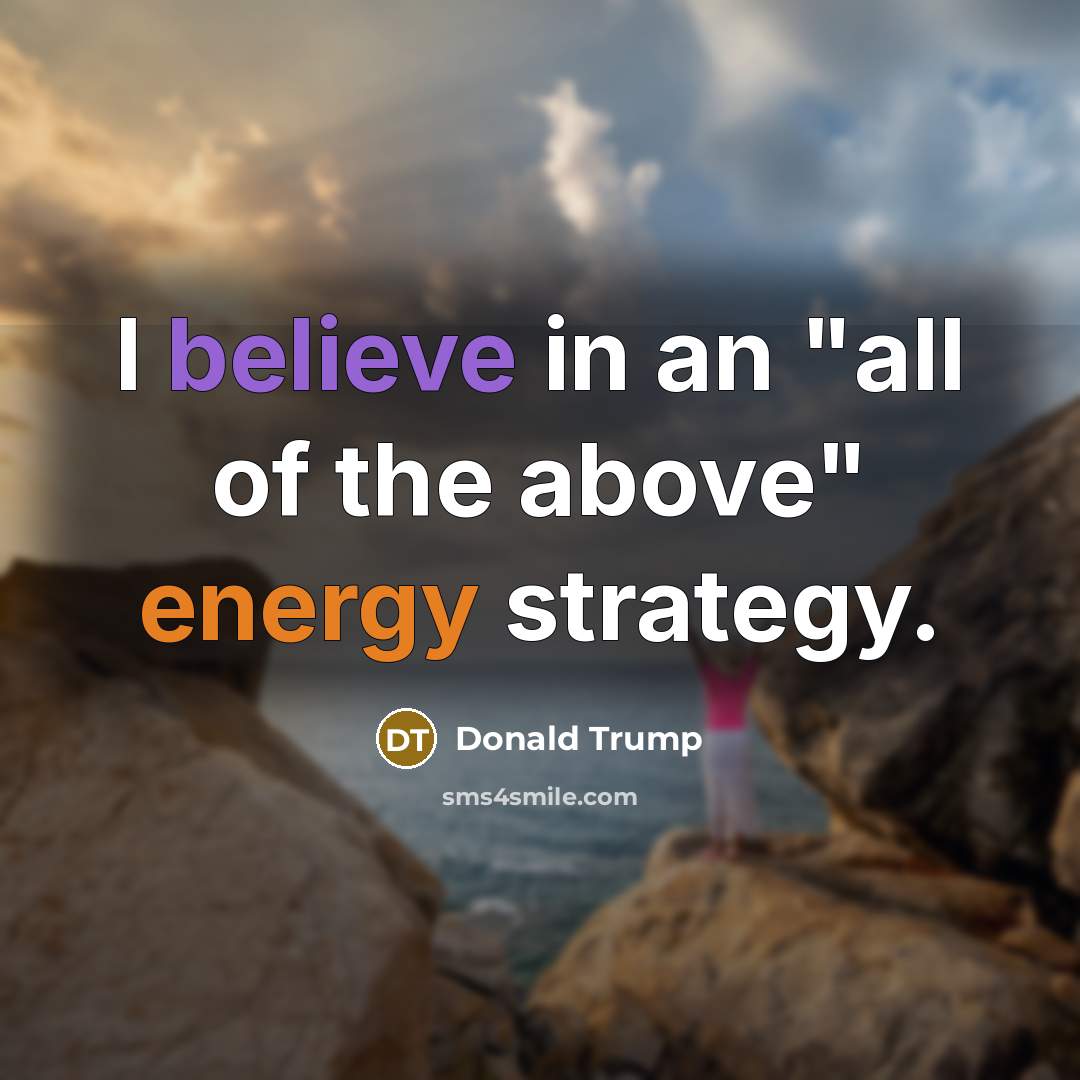 “I believe in an "all of the above" energy strategy.…” quote by Donald Trump