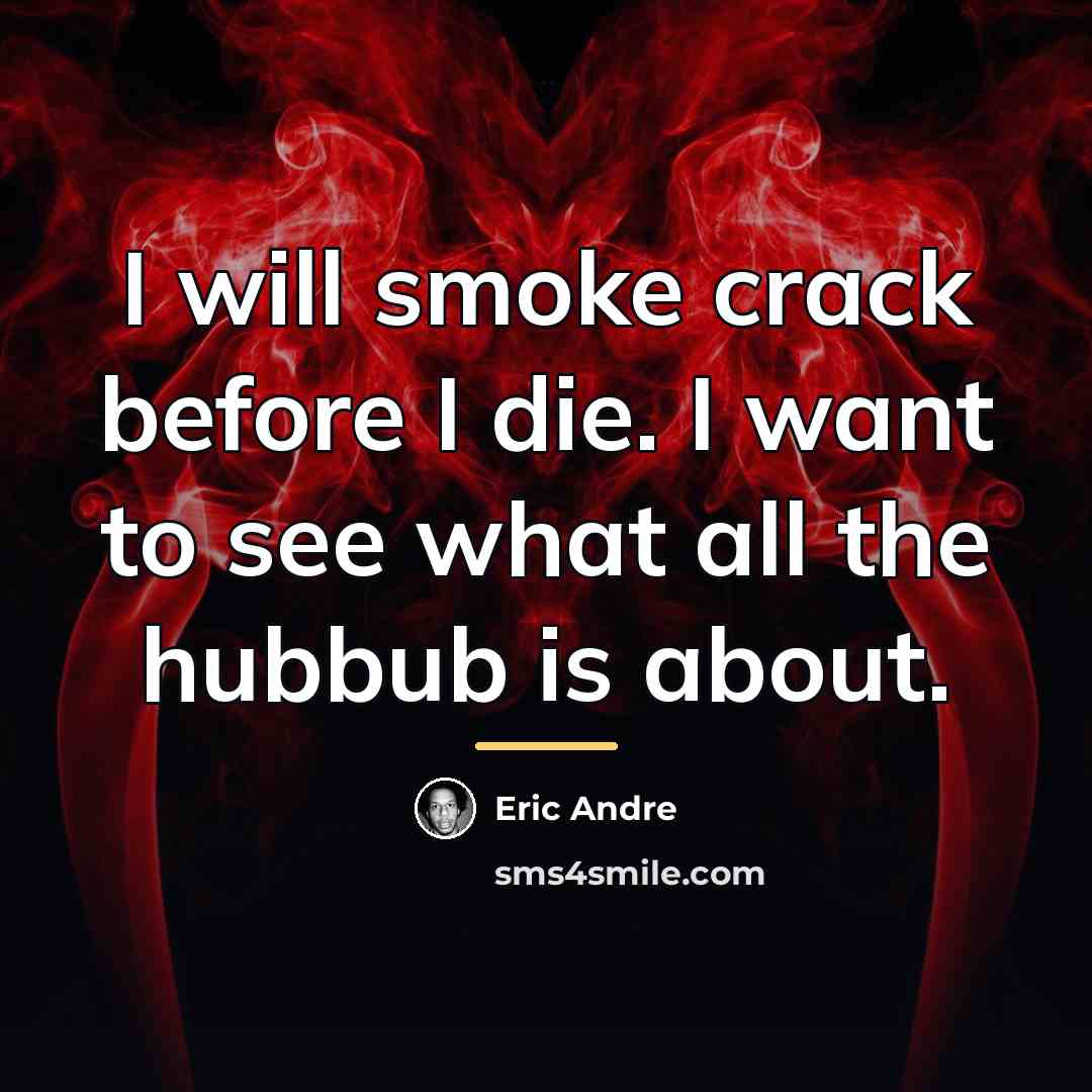 “I will smoke crack before I die. I want to…” quote by Eric Andre