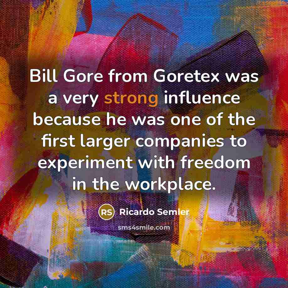 “Bill Gore from Goretex was a very strong influence because…” quote by Ricardo Semler