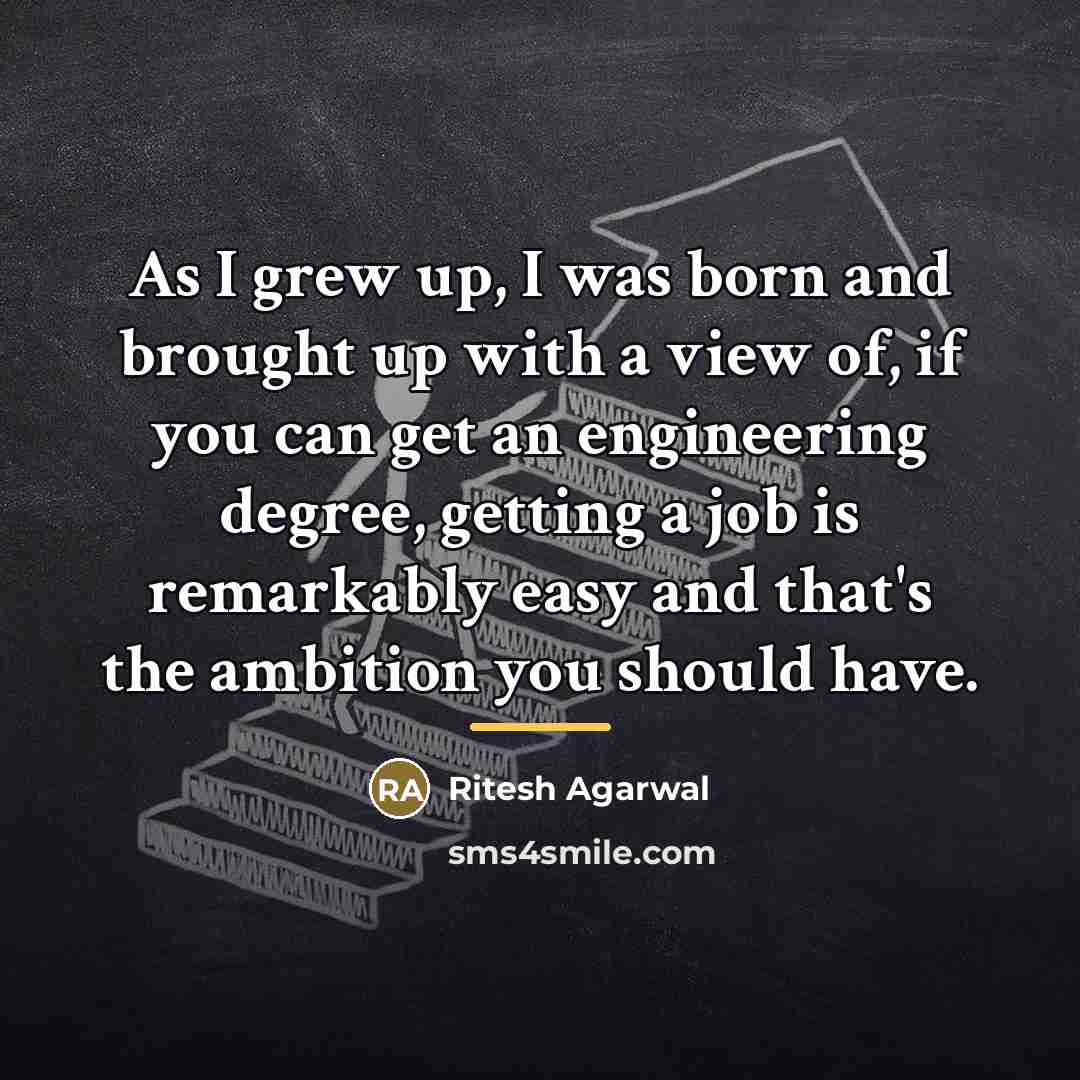 “As I grew up, I was born and brought up…” quote by Ritesh Agarwal