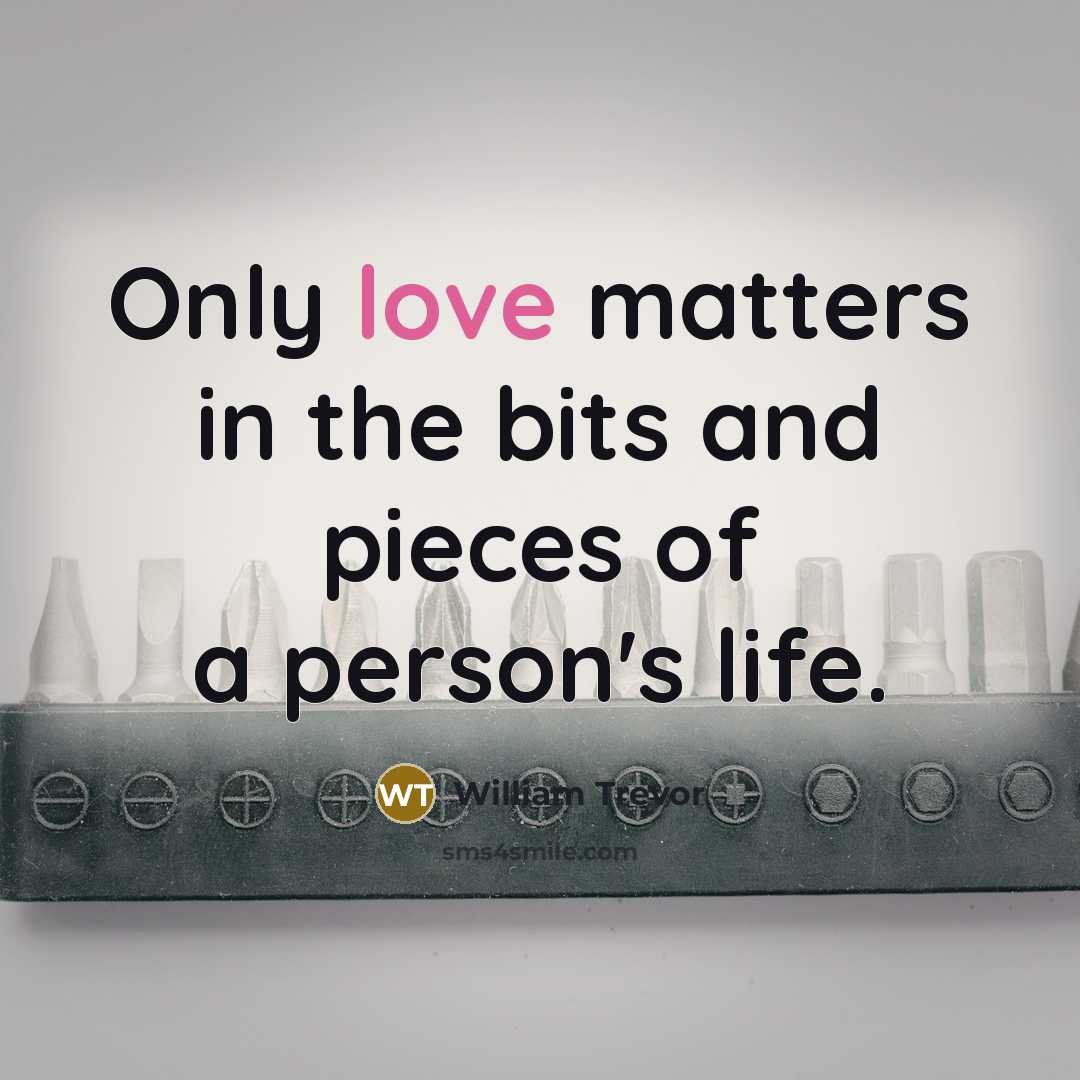 “Only love matters in the bits and pieces of a…” quote by William Trevor