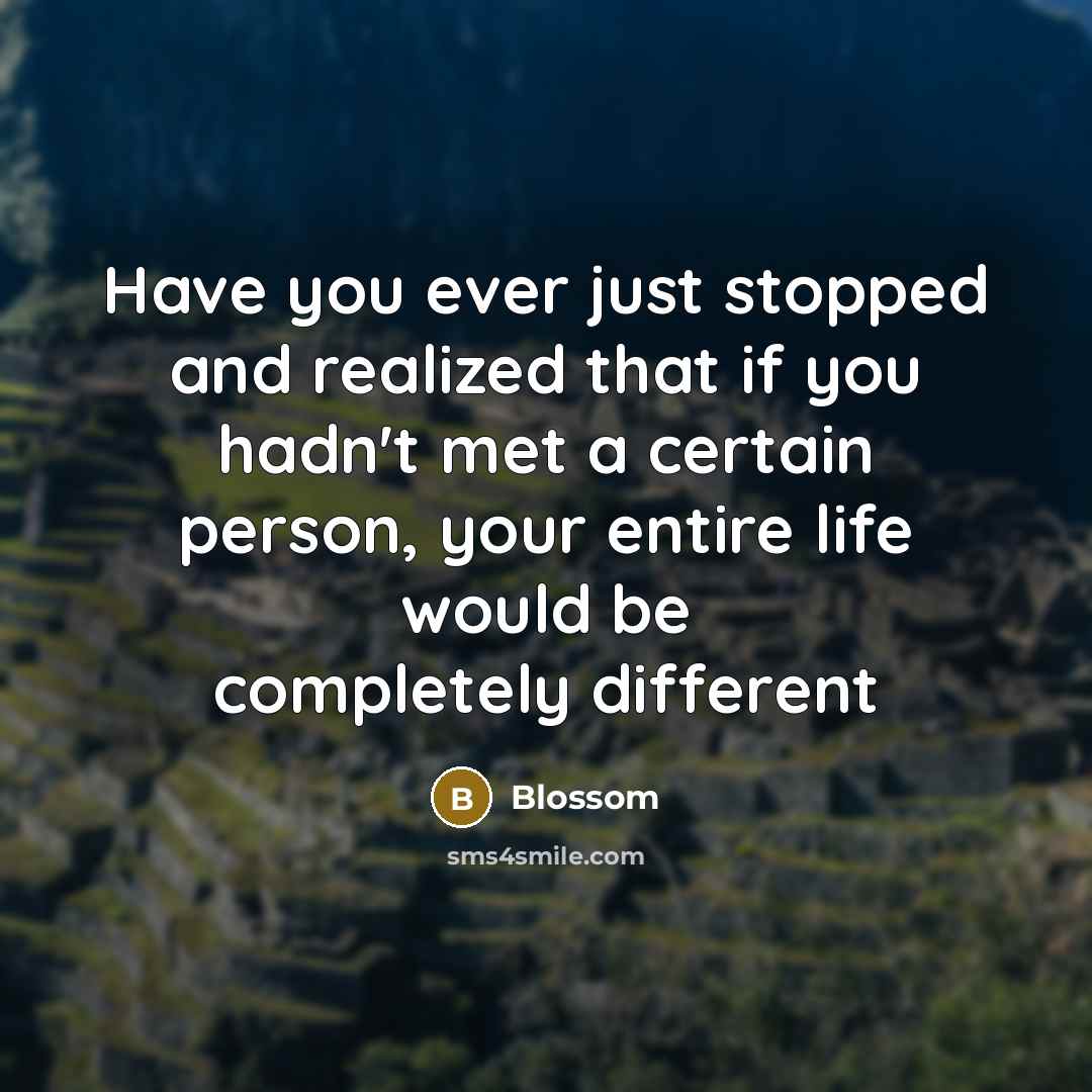 “Have you ever just stopped and realized that if you…” quote by Blossom
