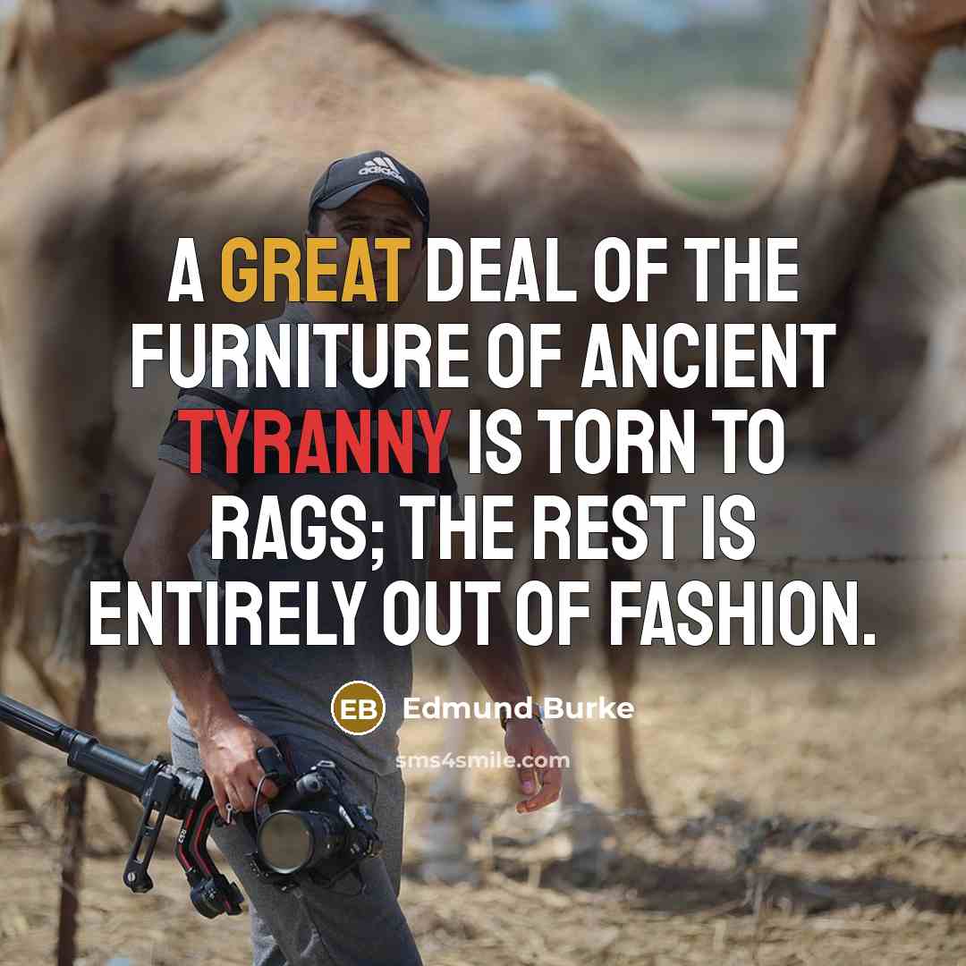 “A great deal of the furniture of ancient tyranny is…” quote by Edmund Burke