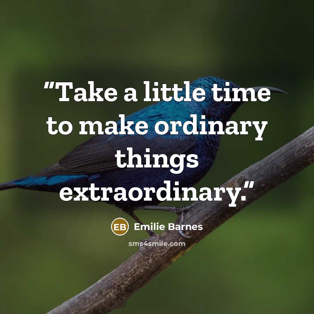 “Take a little time to make ordinary things extraordinary.” quote by Emilie Barnes