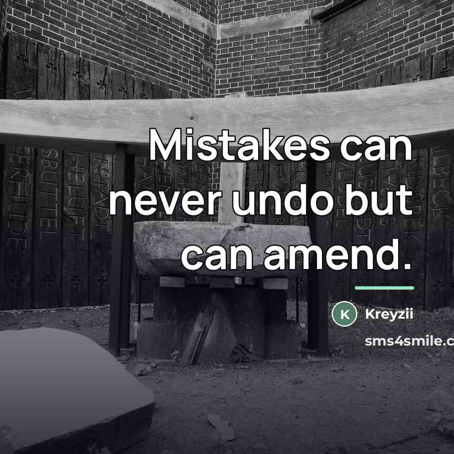 “Mistakes can never undo but can amend.…” quote by Kreyzii