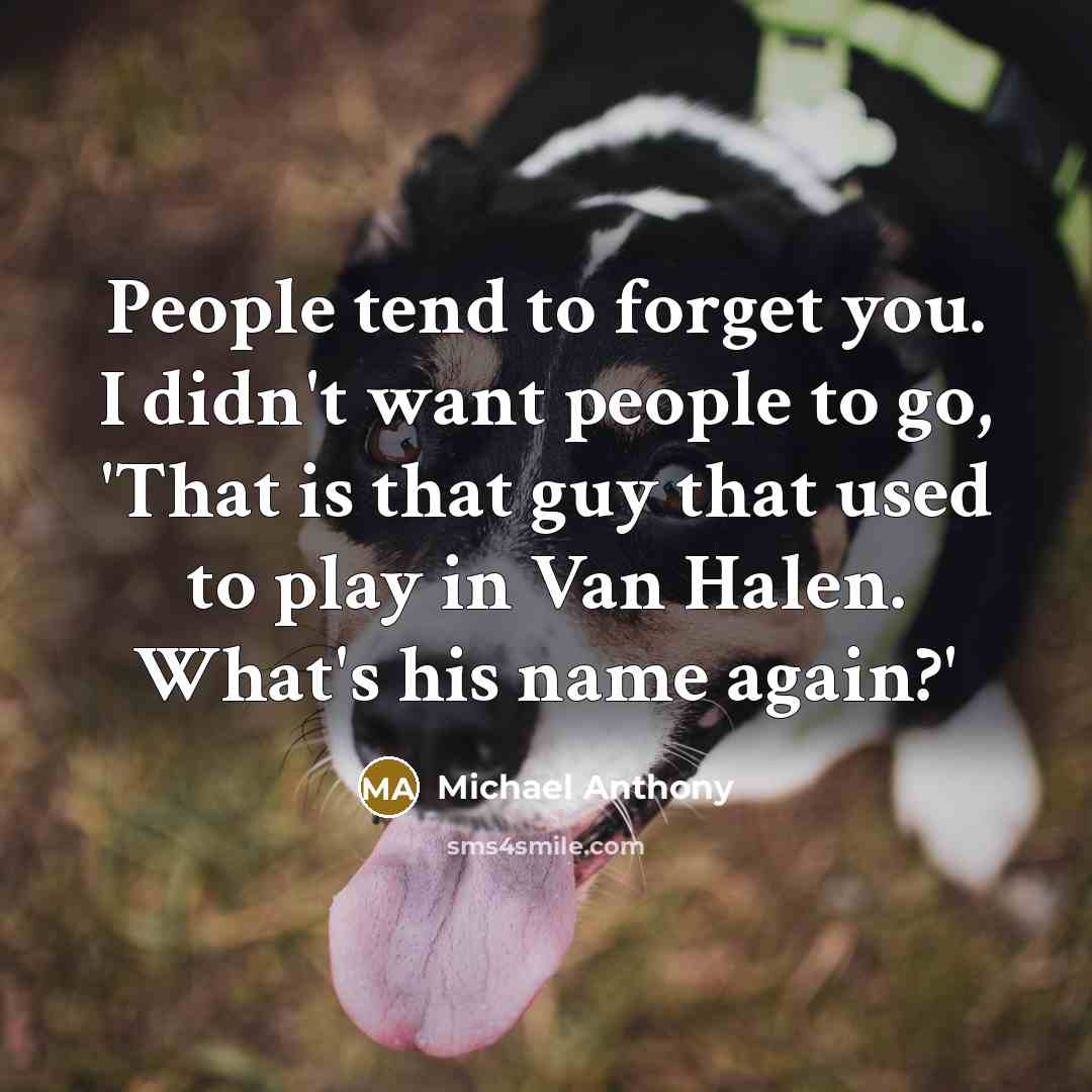 “People tend to forget you. I didn't want people to…” quote by Michael Anthony